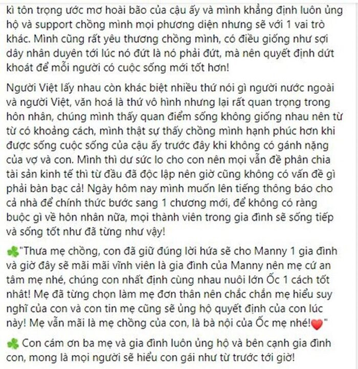 Pha Lê thông báo chia tay chồng Hàn Quốc, vợ nghệ sĩ Tự Long hỏi sốc: 'Pha Lê là ai?'
