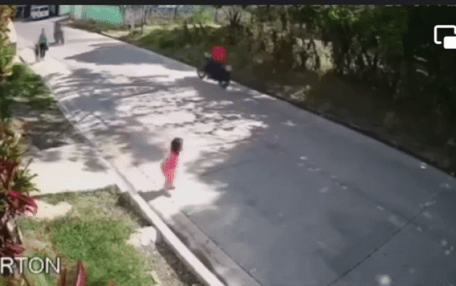 Clip: Bé gái bất ngờ chạy sang đường, chỉ vài giây sau nhận cái kết ám ảnh Ảnh 1
