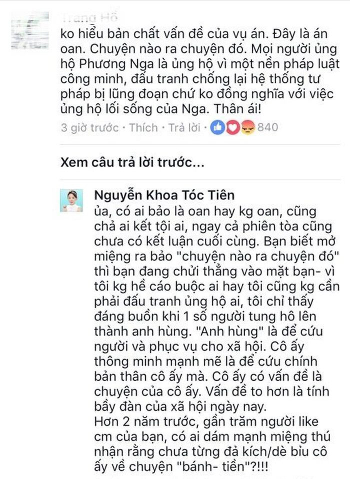 Tóc Tiên từng phản bác vụ Phương Nga: 'Tôi chỉ thấy đáng buồn khi 1 số người tung hô lên thành anh hùng'