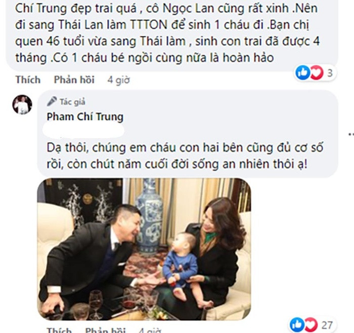 NSƯT Chí Trung đáp lời khi cư dân mạng khuyên nên có con chung với bạn gái kém tuổi