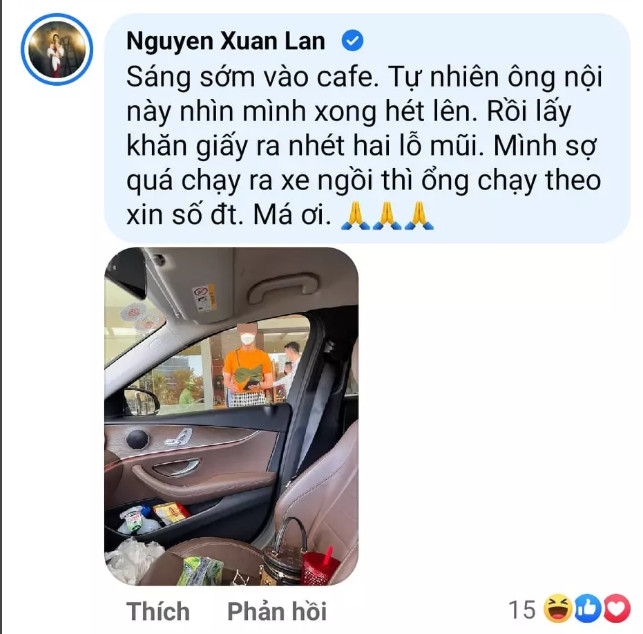 Xuân Lan phải bỏ chạy khi bị gã đàn ông lạ hét vào mặt, xin số điện thoại, nhét khăn giấy vào mũi