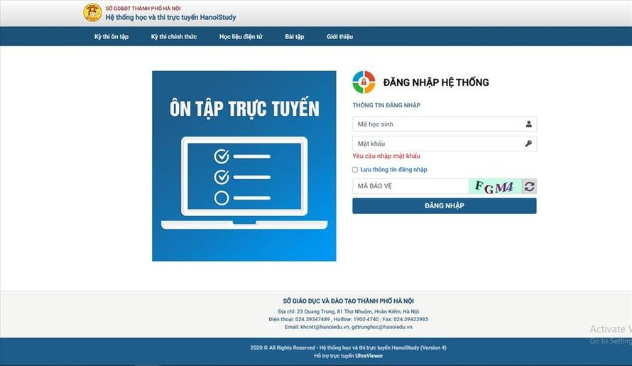 Một trong những giao diện tra cứu điểm thi vào lớp 10 Hà Nội nhanh và chính xác nhất.