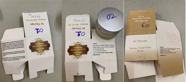 3 sản phẩm mỹ phẩm không rõ nguồn gốc xuất xứ, chưa được phép lưu hành tại Việt Nam.