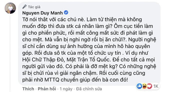 Duy Mạnh tuyên bố 'thẳng' khi bị netizens hỏi về việc Hoa hậu kêu gọi quyên góp từ thiện Ảnh 5