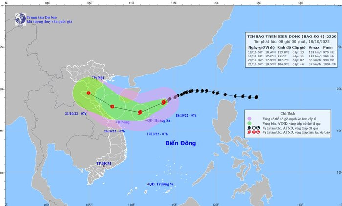 Bão số 6 đã giật cấp 15, đang hướng thẳng vào đất liền Ảnh 1