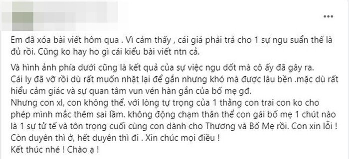 Người chồng trong vụ bắt quả tang vợ 19 tuổi đi nhà nghỉ với bồ U60: 'Còn duyên thì ở, hết duyên thì đi' Ảnh 3