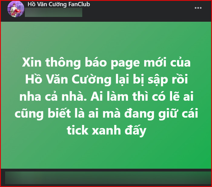 Hậu bị 'đánh sập' fanpage, Hồ Văn Cường tiếp tục gặp 'biến' Ảnh 2