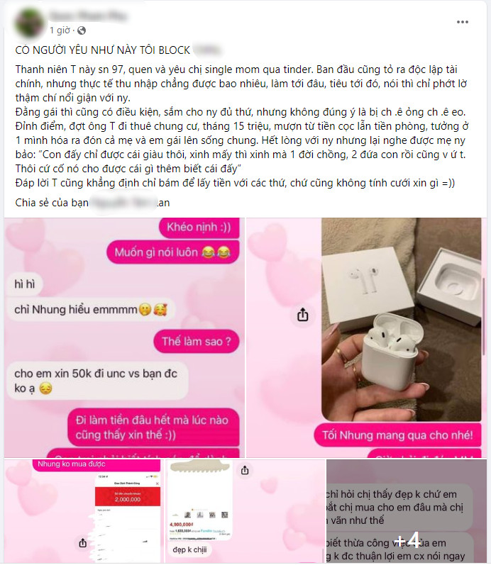 Xôn xao thanh niên yêu single mom được mua cho đủ thứ nhưng mẹ nói: '1 đời chồng, 2 đứa con rồi cũng vứt' Ảnh 1