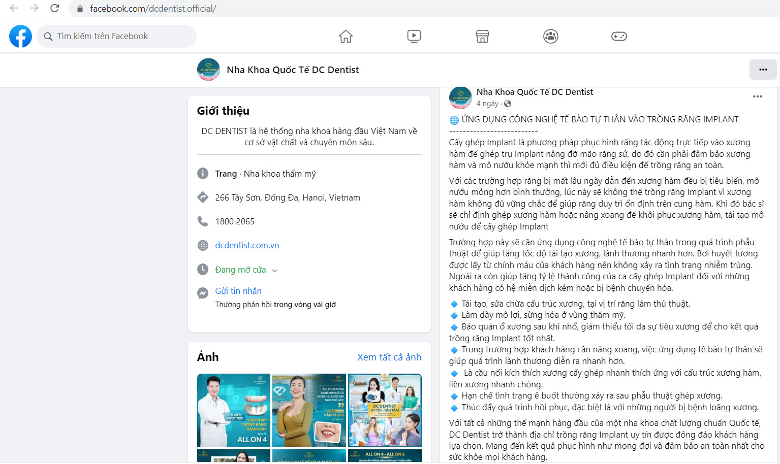 Nha khoa DC Dentist tung hô nhiều dịch vụ không được cấp phép, tiềm ẩn rủi ro cho sức khỏe, tính mạng khách hàng