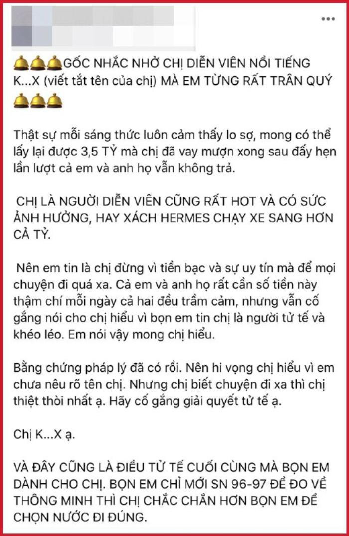 Vụ Kiều Trinh Xíu bị tố nợ 3,5 tỷ: Đăng đàn đáp trả nhưng đối phương tung bằng chứng lại âm thầm xóa? Ảnh 1