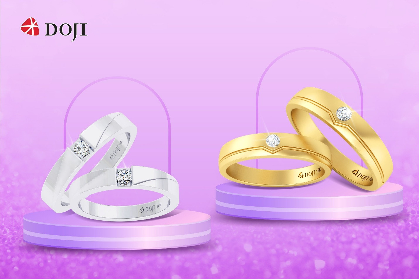 Sở hữu nhẫn cưới kim cương tự nhiên Wedding Land giá 6 triệu đồng