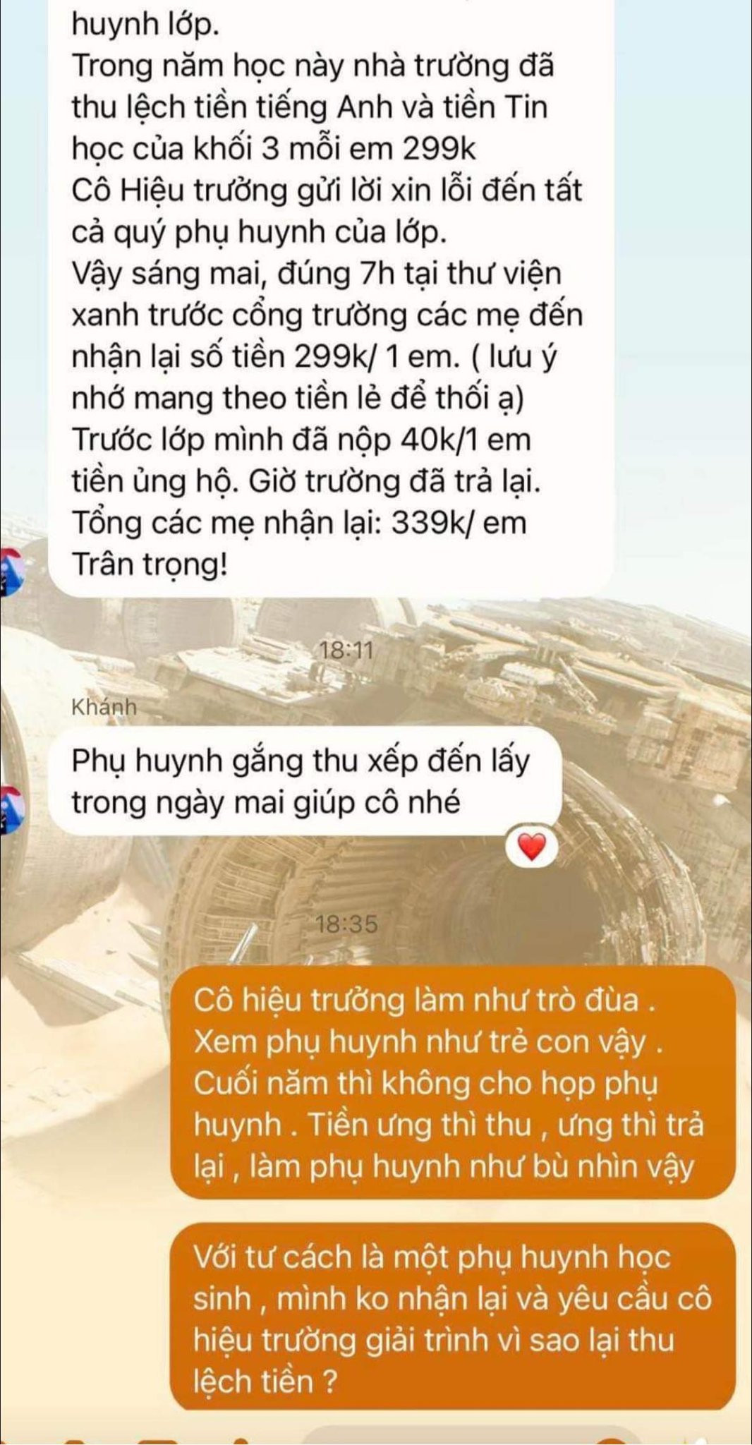 Nhà trường đi gặp từng phụ huynh để trả lại tiền thu chi trong năm học - Ảnh 3.