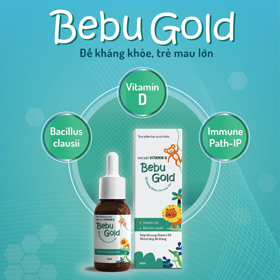 Nhỏ giọt vitamin D BebuGold - Đột phá tăng hấp thu vitamin D, giúp trẻ cao lớn, tăng đề kháng