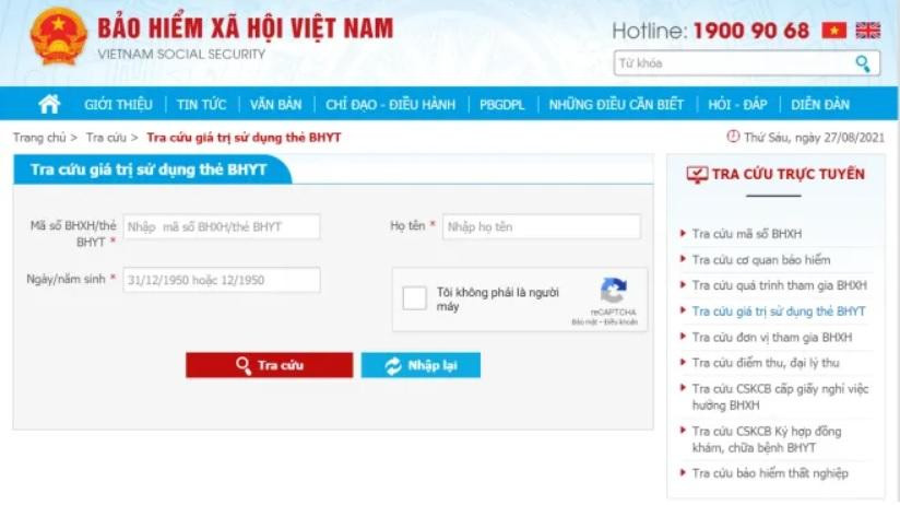 Cách tra cứu thời hạn sử dụng thẻ BHYT