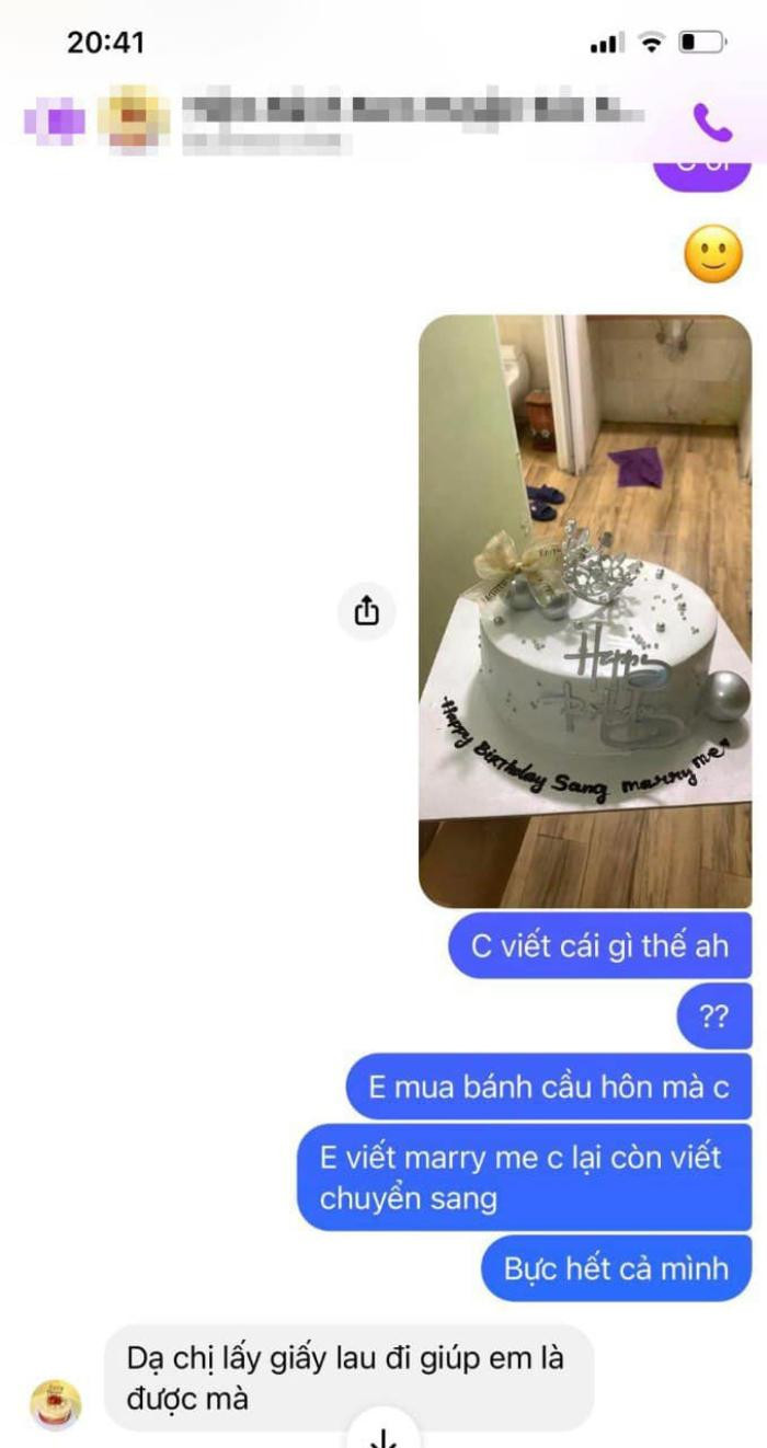 Đặt bánh kem cầu hôn bạn trai, cô gái thất vọng tột cùng vì thành phẩm nhận được Ảnh 3