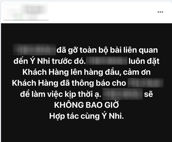 Một nhãn hàng gỡ bỏ hình ảnh, khẳng định 'không bao giờ hợp tác với Ý Nhi' Ảnh 1