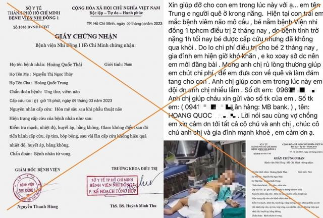 Cảnh báo sử dụng mẫu giấy giả mạo bệnh viện để kêu gọi ủng hộ từ thiện