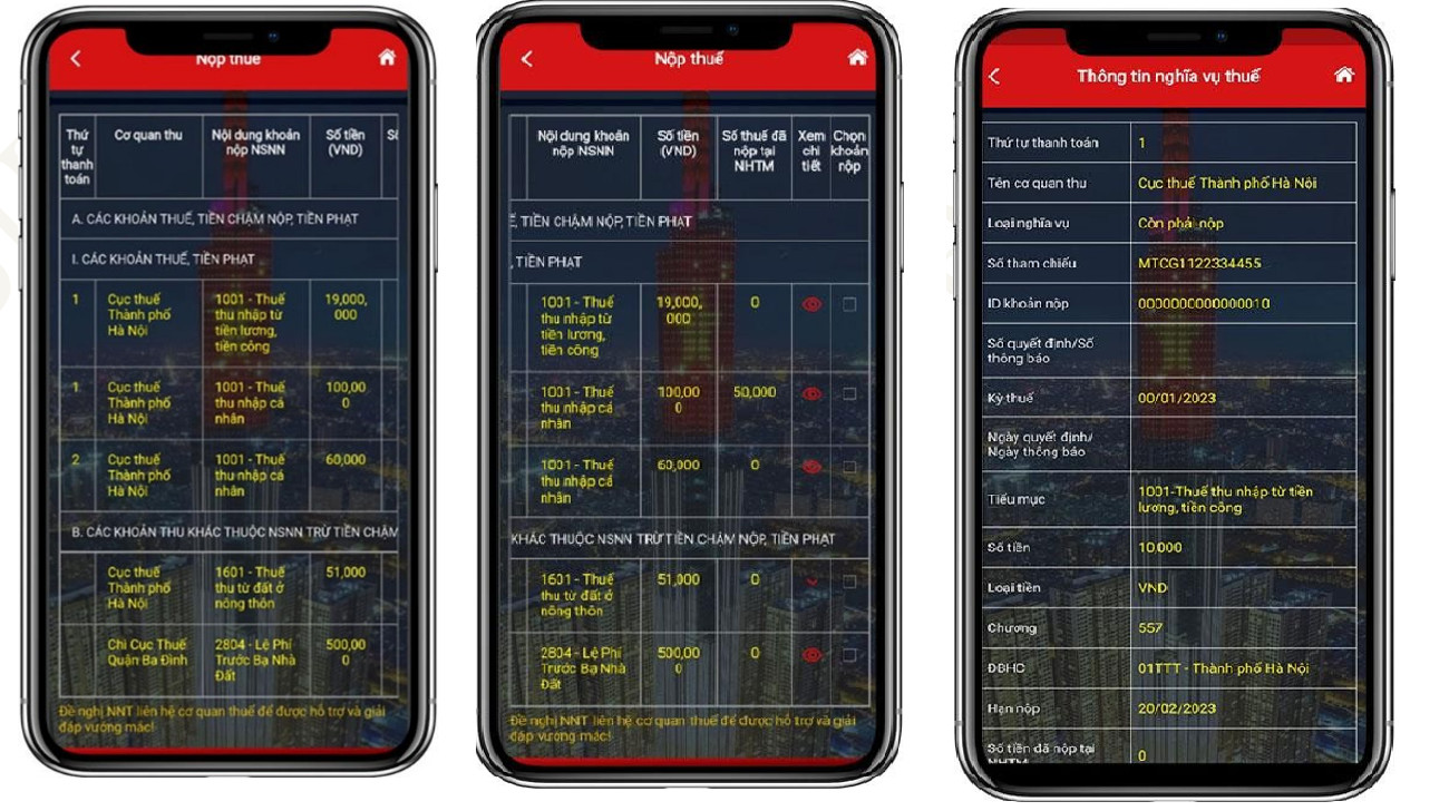 Hướng dẫn nộp thuế online trên eTax Mobile