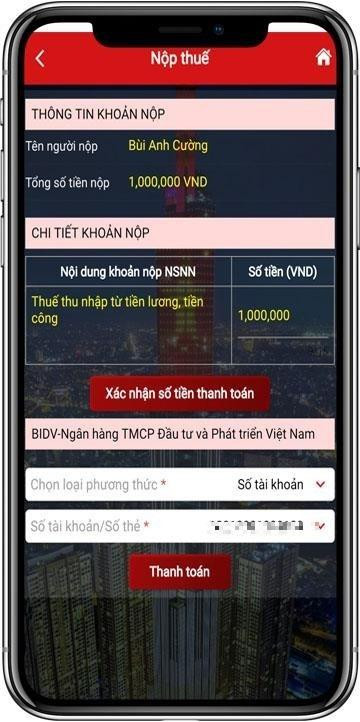 Hướng dẫn nộp thuế online trên eTax Mobile