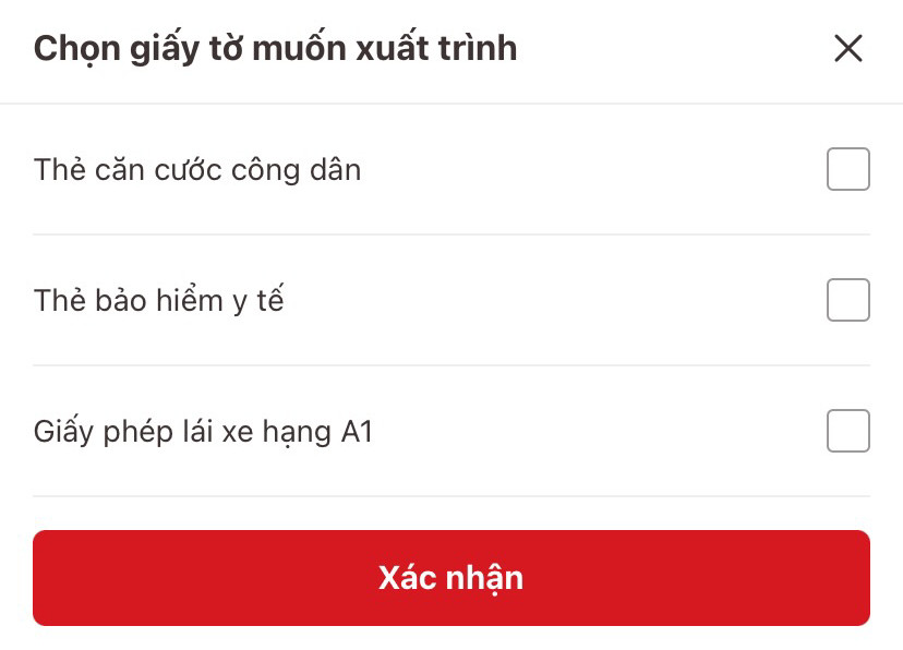 Hướng dẫn xuất trình VNeID thay thế giấy tờ xe khi bị kiểm tra