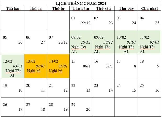 Chốt phương án nghỉ Tết Âm lịch