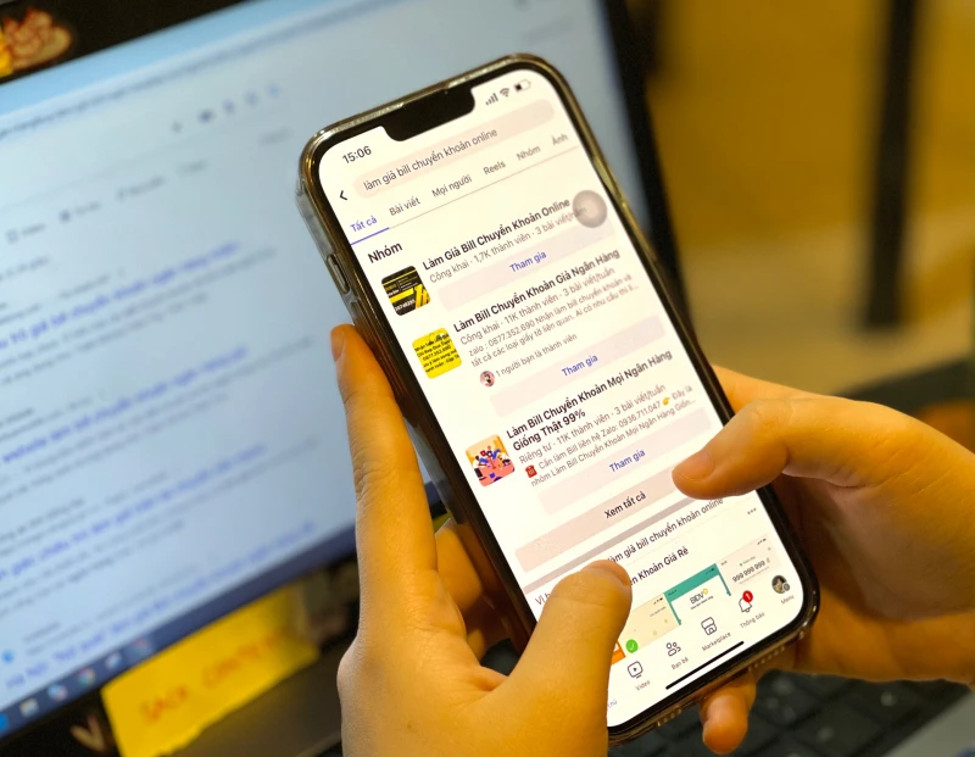 Xuất hiện nhiều trang web làm giả biên lai chuyển khoản ngân hàng