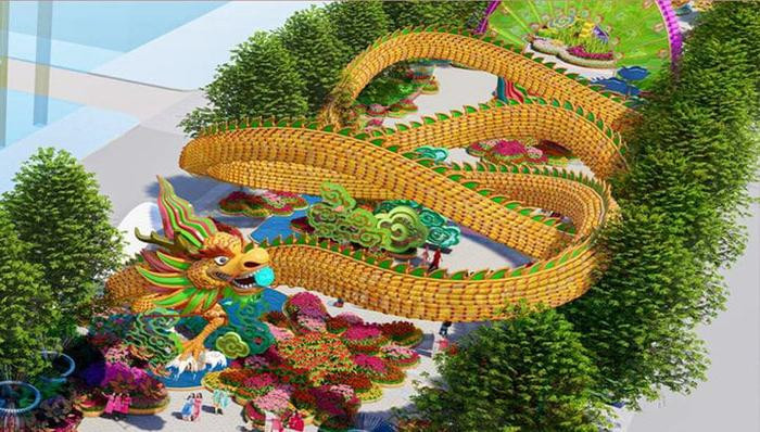 Linh vật rồng tại đường hoa Nguyễn Huệ 'gây bão' vì kích thước khủng Ảnh 2