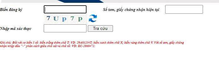 Nhập các thông tin được yêu cầu để tiến hành tra cứu phạt nguội.