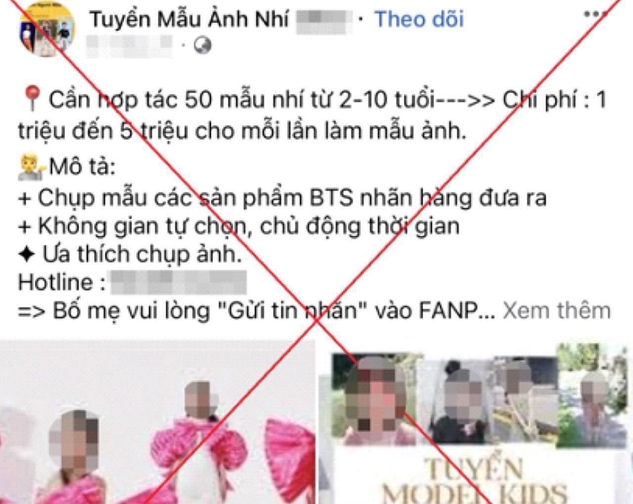 Cảnh báo thủ đoạn lừa đảo từ chiêu thức ứng tuyển người 'mẫu nhí'