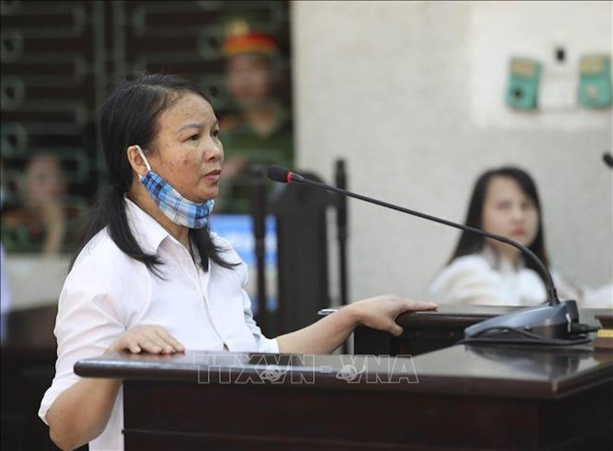 Bị cáo Trần Thị Hiền tại phiên tòa.