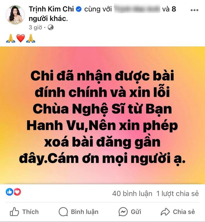 Chùa Nghệ sĩ đòi phí mai táng 32 triệu đồng, NSND Trịnh Kim Chi lên tiếng Ảnh 2