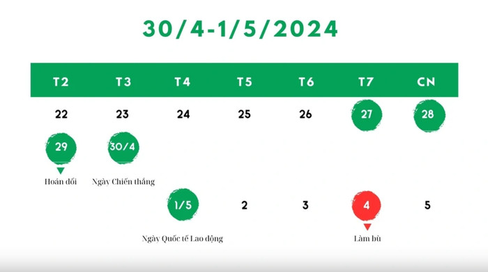 Sau 5 ngày nghỉ lễ 30/4 - 1/5, công chức, viên chức đi làm bù vào ngày nào? Ảnh 1