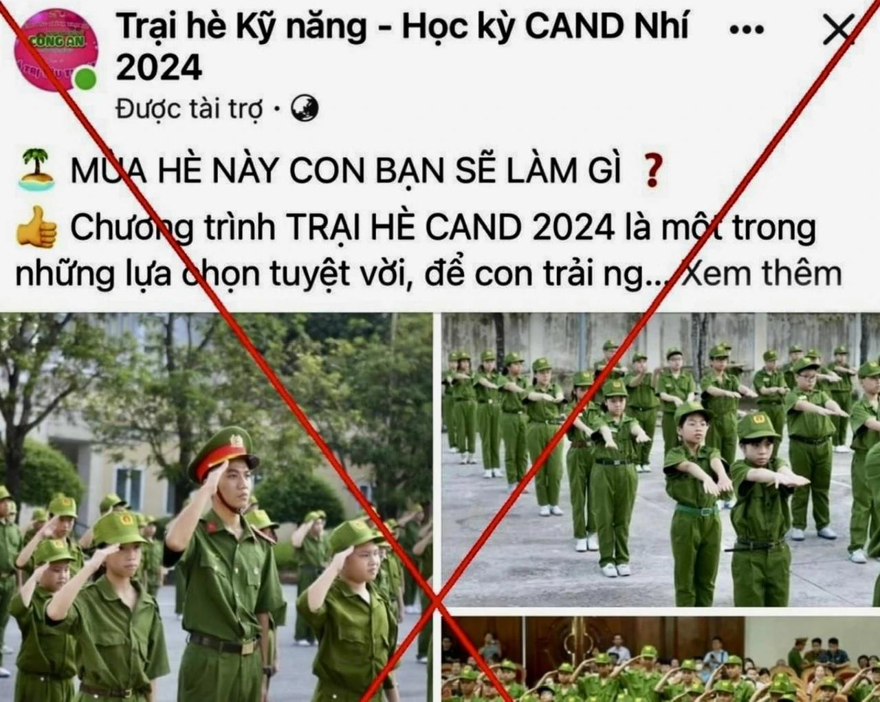 Cảnh giác với bẫy lừa đảo mạo danh 'Trại Hè Kỹ năng-Học kỳ CAND', 'Trại Hè quân đội'