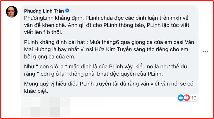 Phương Linh đăng đàn xin lỗi Văn Mai Hương vì hát ca khúc độc quyền nhưng không xin phép Ảnh 3