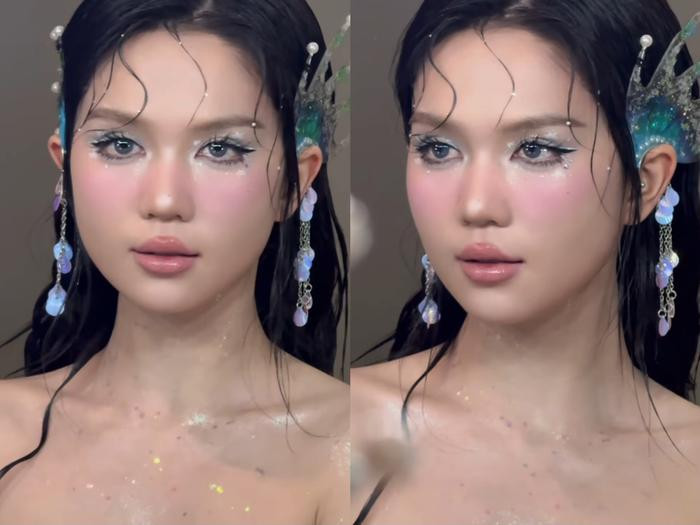 Ngọc Trinh hoá nàng tiên cá, lại để lộ gương mặt thiếu thon gọn Ảnh 1