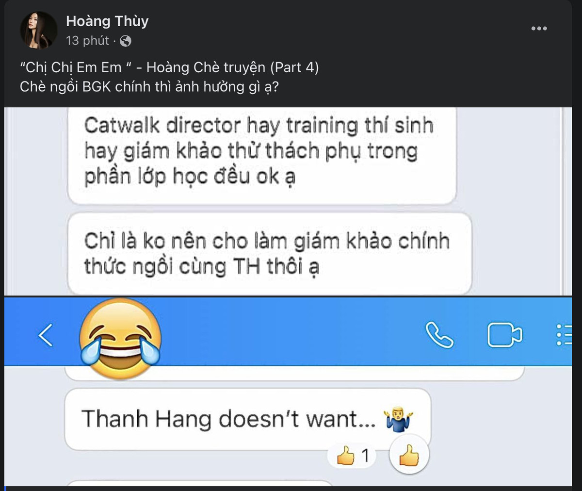 Thanh Hằng có động thái gì khi Hoàng Thùy tung tin nhắn liên quan đến drama? Ảnh 1