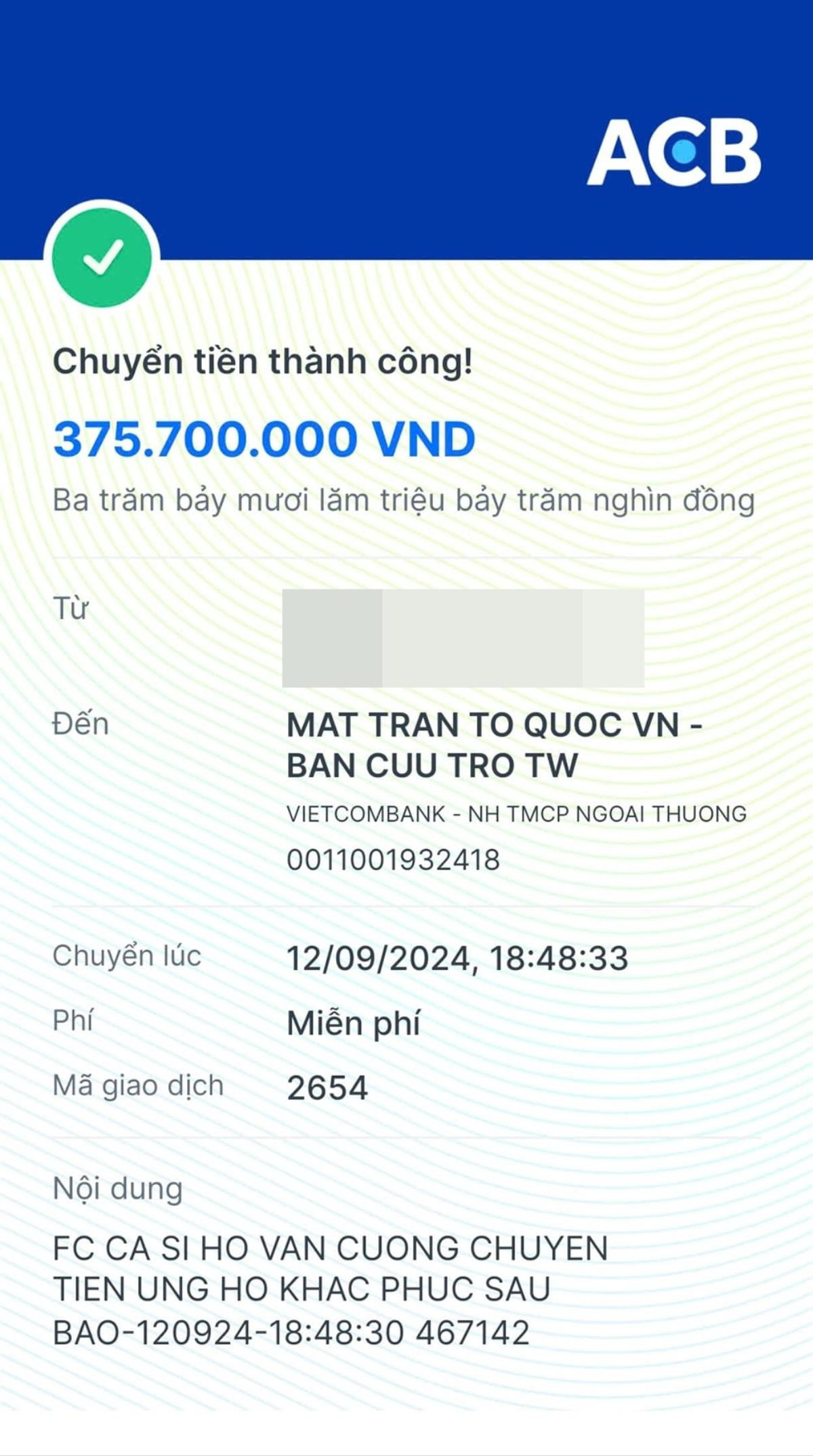 FC Hồ Văn Cường quyên góp ủng hộ vùng bão lũ, số tiền khiến nhiều người bất ngờ Ảnh 3
