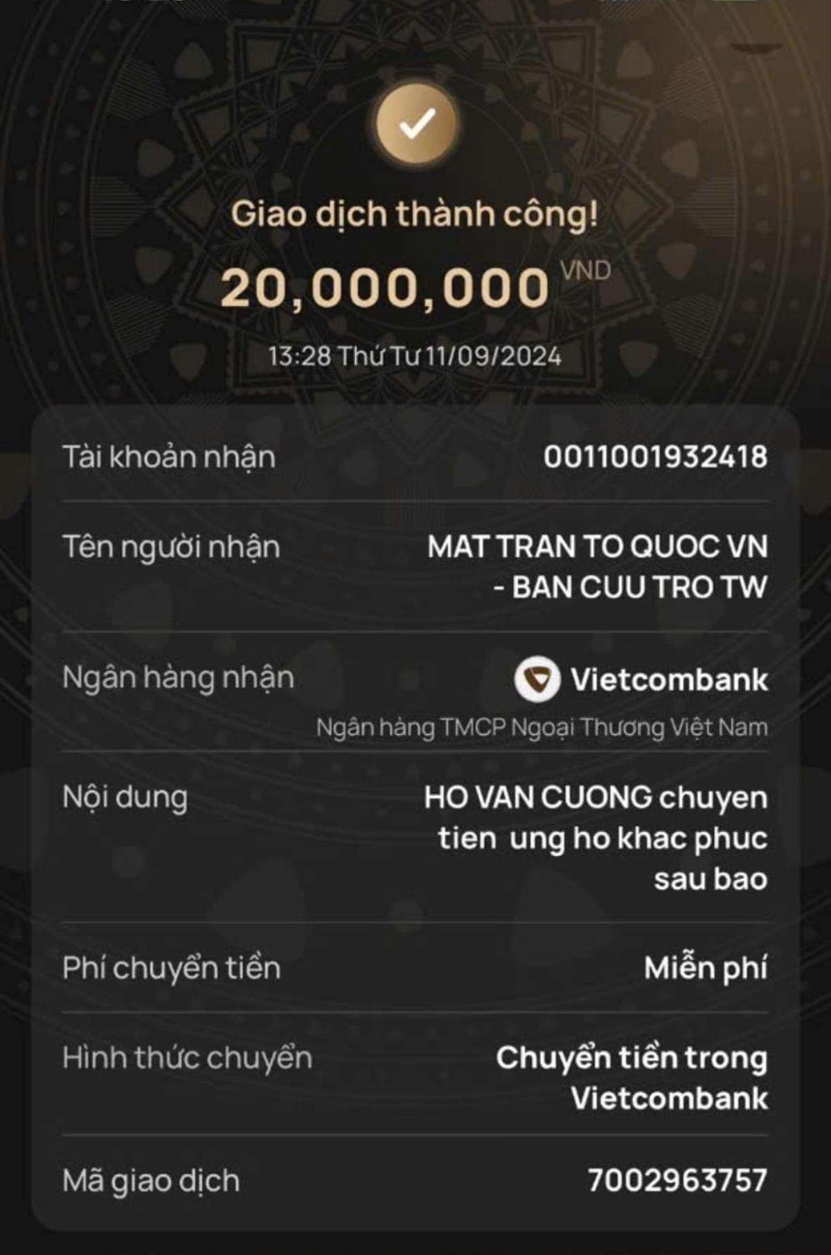 FC Hồ Văn Cường quyên góp ủng hộ vùng bão lũ, số tiền khiến nhiều người bất ngờ Ảnh 2