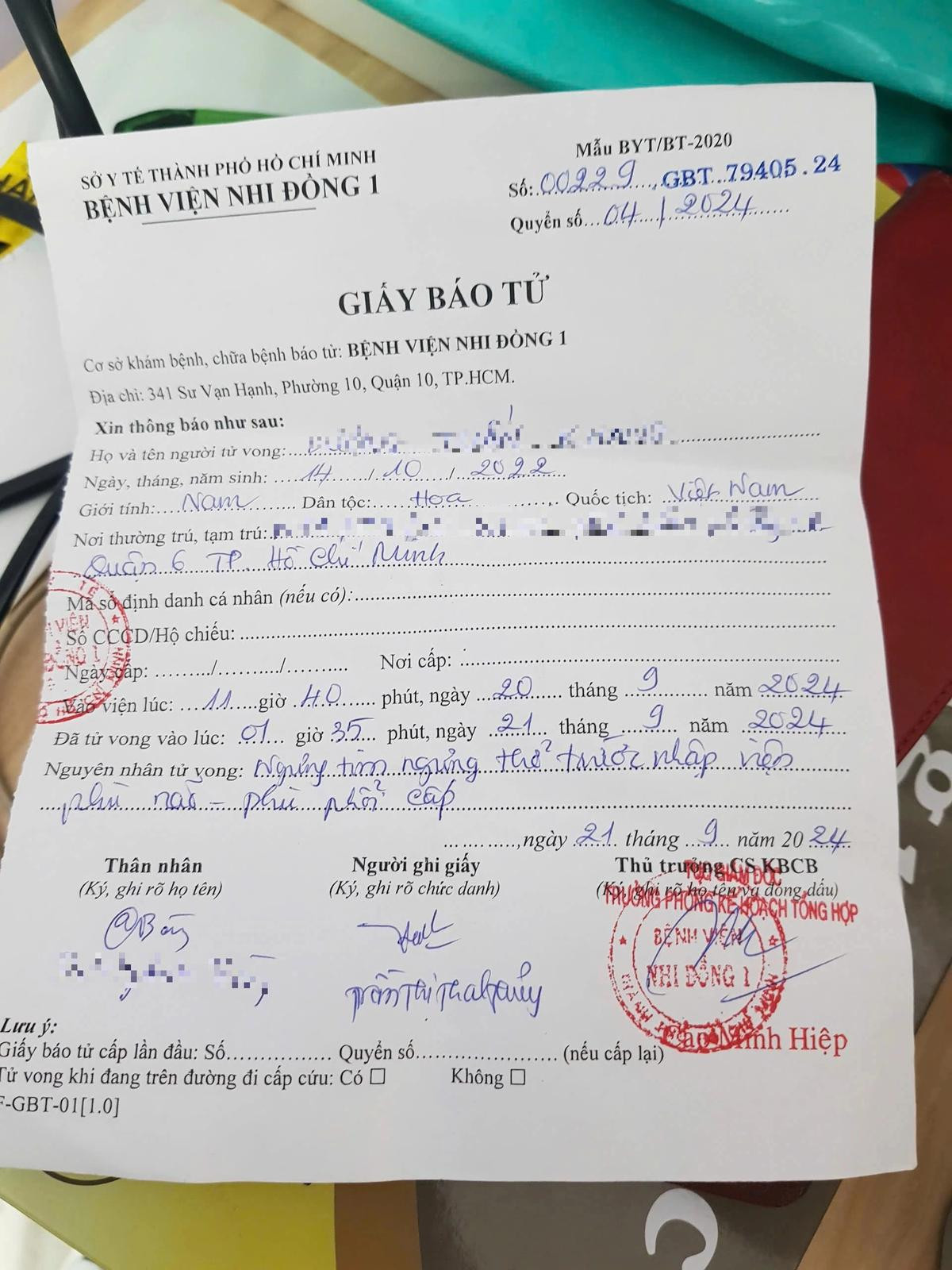 Bé trai 2 tuổi tử vong bất thường sau bữa ăn trưa tại trường mầm non TPHCM Ảnh 1
