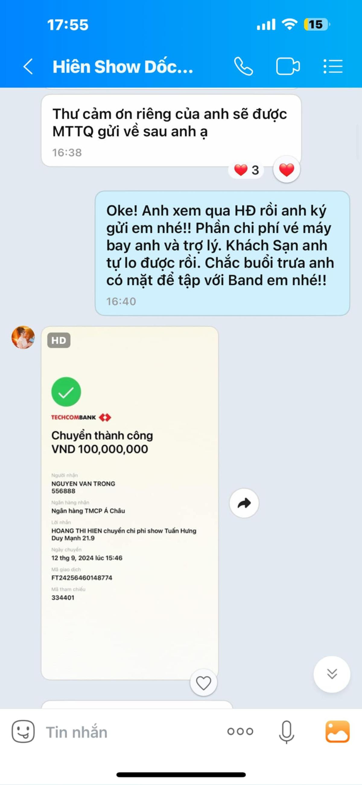Duy Mạnh gửi trả lại 100 triệu chi phí ăn ở, đi lại trong đêm nhạc với Tuấn Hưng Ảnh 4