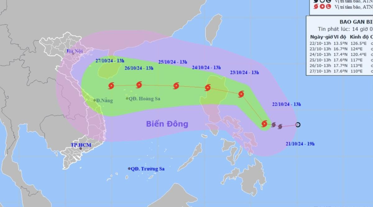 Bão Trami hướng thẳng vào Việt Nam, dự báo giật cấp 14, sóng biển cao đến 8m Ảnh 1