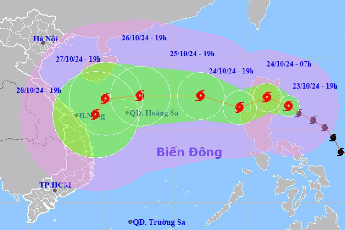 Bão Trà Mi ngày càng phức tạp, đổi hướng liên tục Ảnh 1