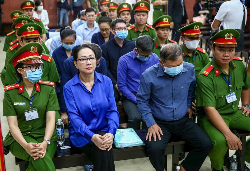 Các bị cáo tại phiên tòa.
