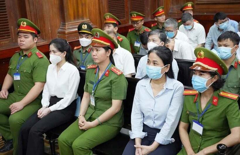 Các bị cáo tại phiên tòa.