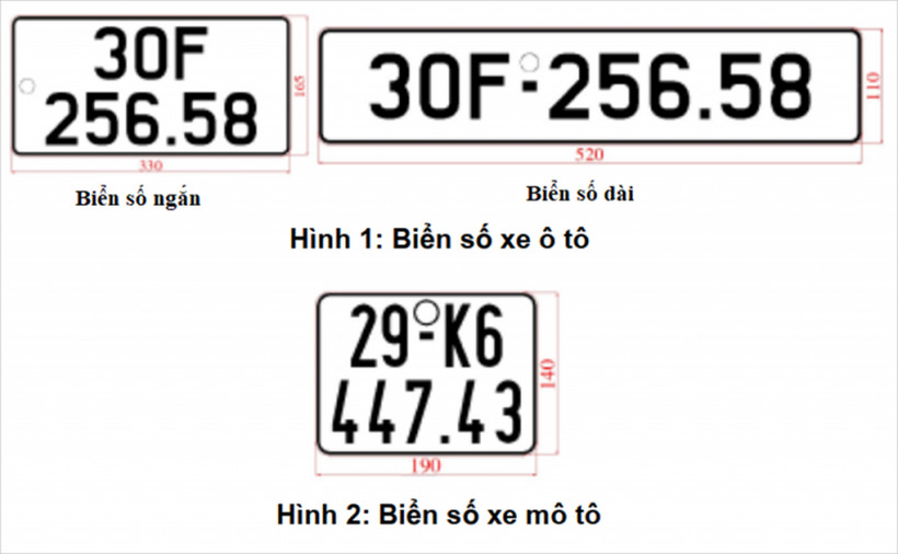 Quy chuẩn về biển số xe ô tô và biển số xe mô tô sẽ áp dụng từ ngày 01/01/2025.