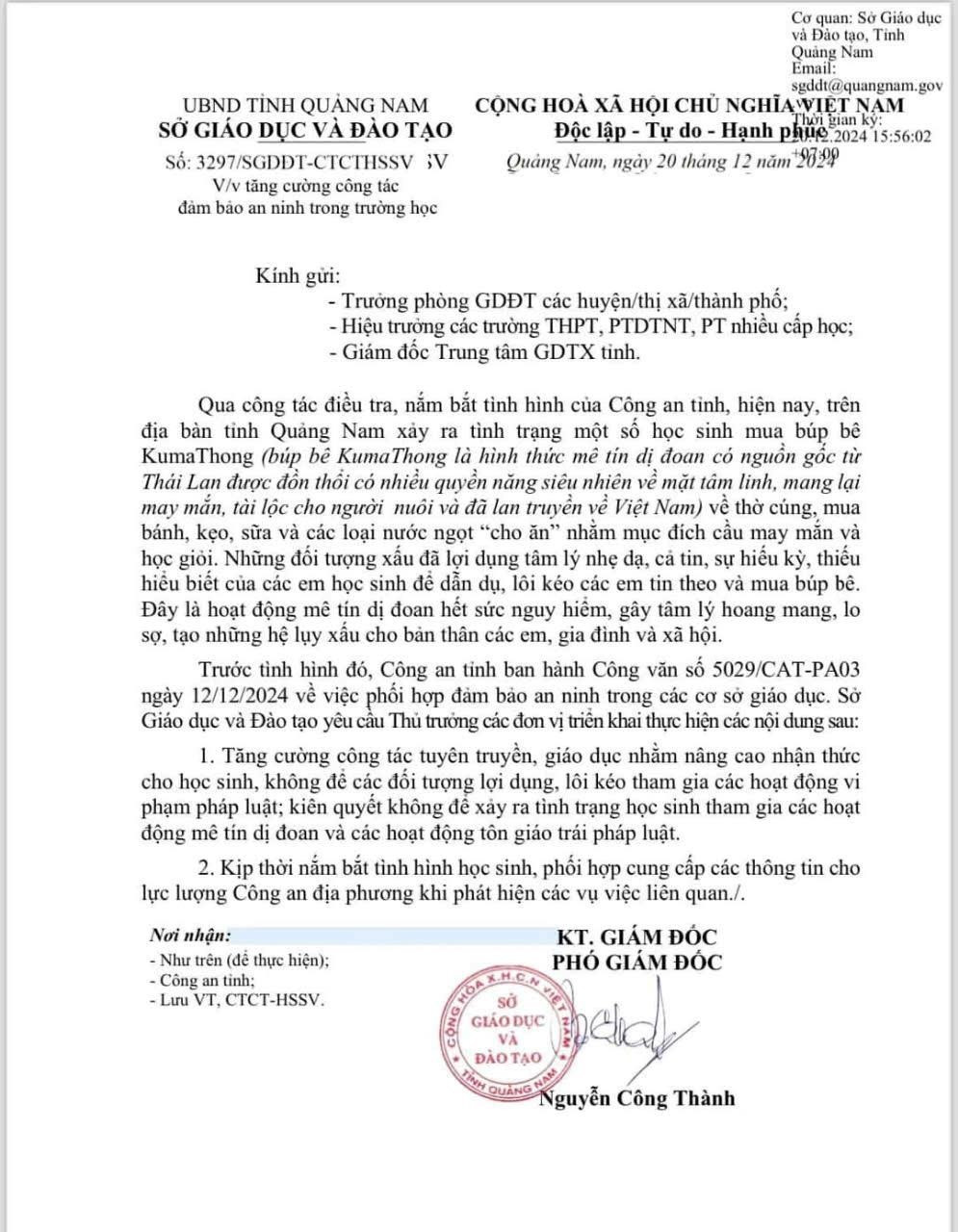 Cảnh báo tình trạng học sinh mua búp bê KumanThong về nhà thờ cúng