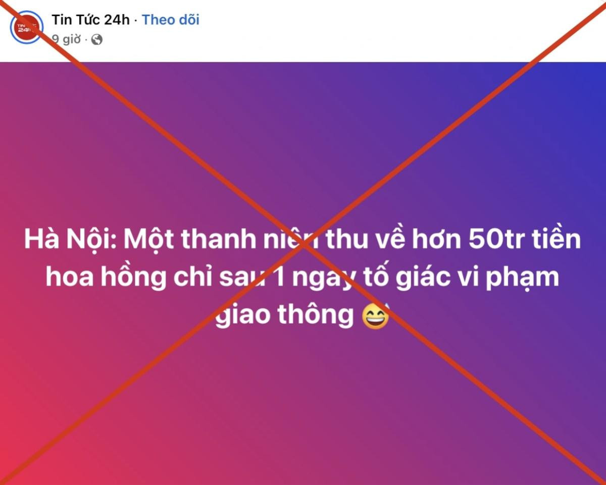 Thực hư thông tin 'thanh niên thu hơn 50 triệu đồng nhờ tố giác vi phạm giao thông' Ảnh 1