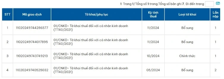 Cách tra cứu tờ khai thuế kinh doanh online đã nộp đến cơ quan thuế năm 2025 - 4