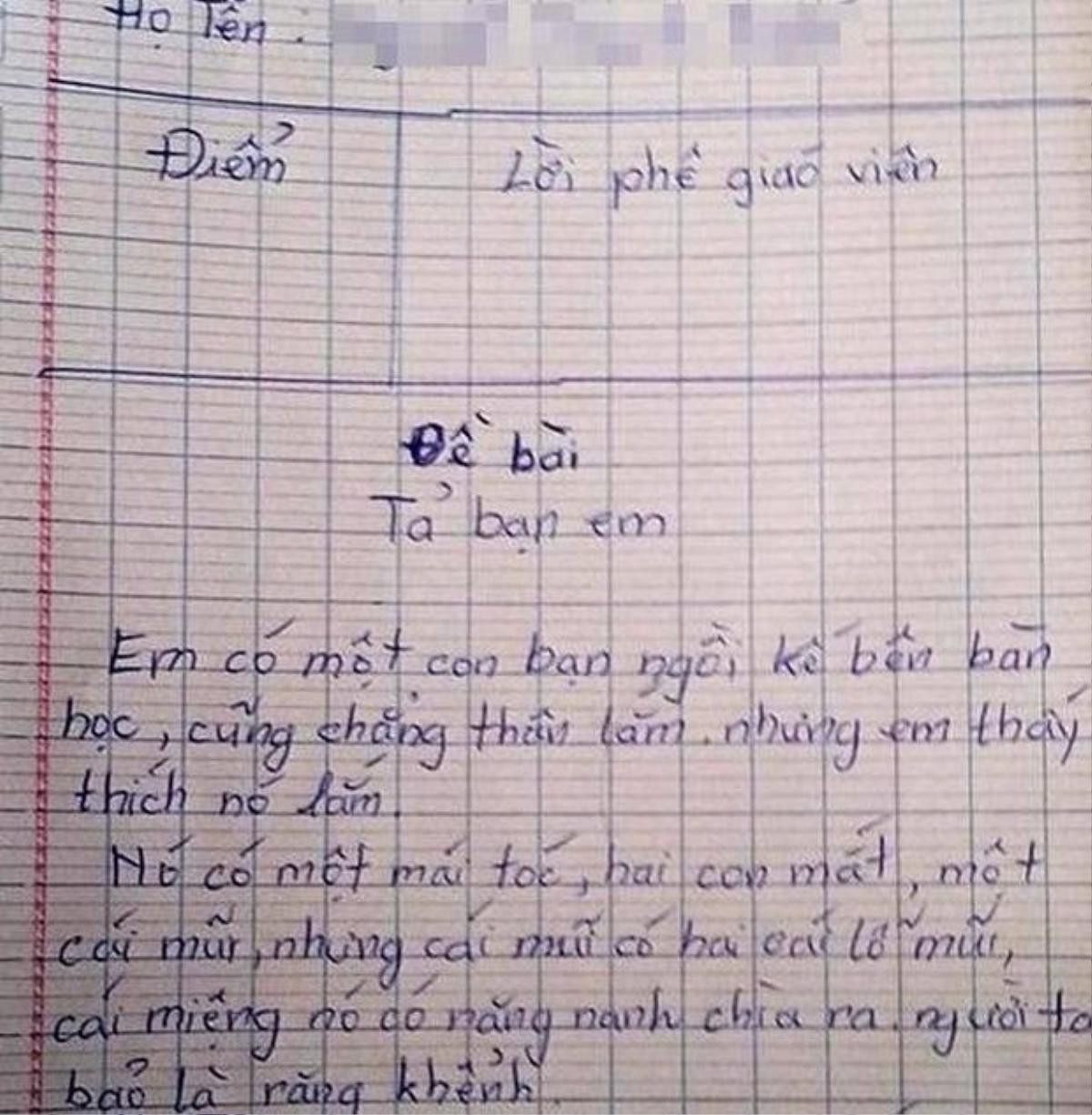 Bài văn tả bạn 'có răng nanh chìa ra', biết sự thật ai nấy cũng cười ngất Ảnh 1