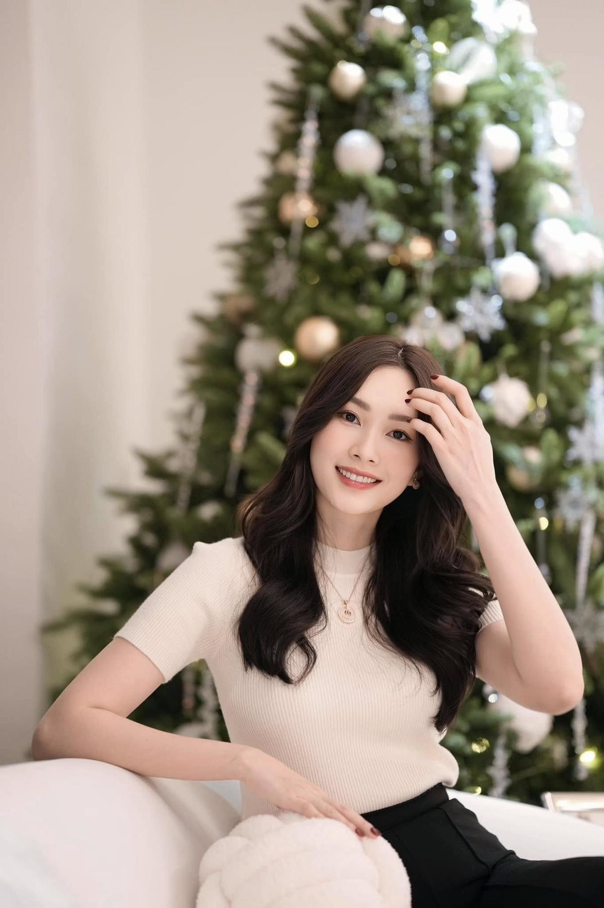 Có thể là hình ảnh về 1 người và cây thông Noel